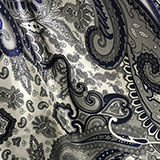 Silver Grey & Navy Dark Grey Paisley